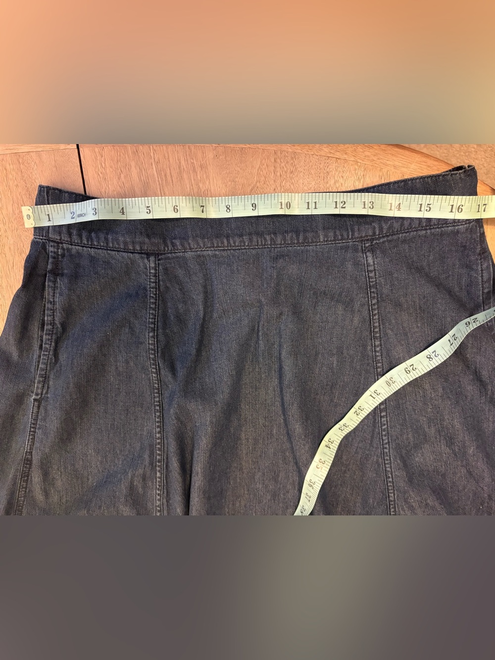 Land’s End Denim Skirt Classic Pockets Petite 100% Cotton - Picture 6 of 8